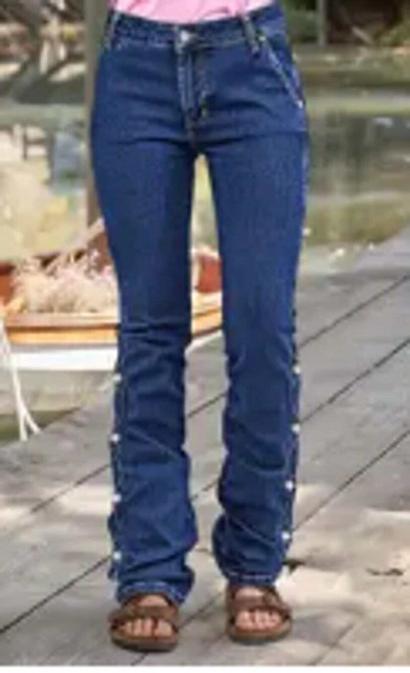 NWT Flemingals Wash Button Side Mid Waist Bootcut Jeans Without Belt Sz 4XL